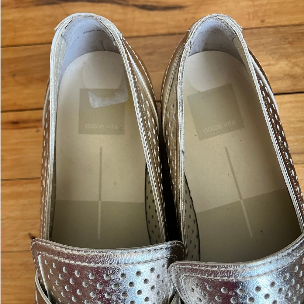 Dolce Vita Janine Platform Gold Slip On Loafers 9M - Picture 5 of 6